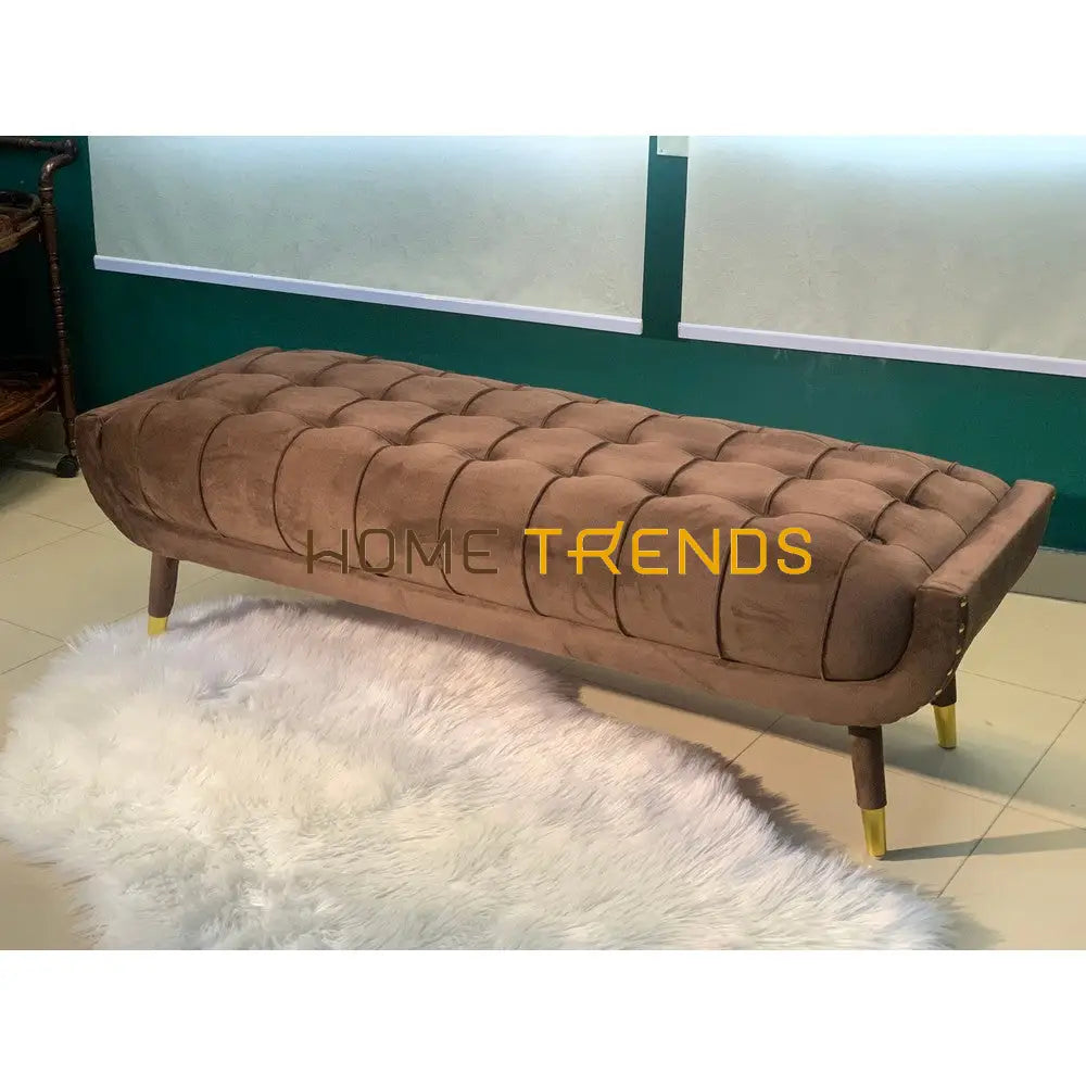 Aspen Red Velvet Bench Brown Benches & Stools