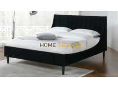 Aspen Vertical Anthracite Black Tufted Modern Platform Bed