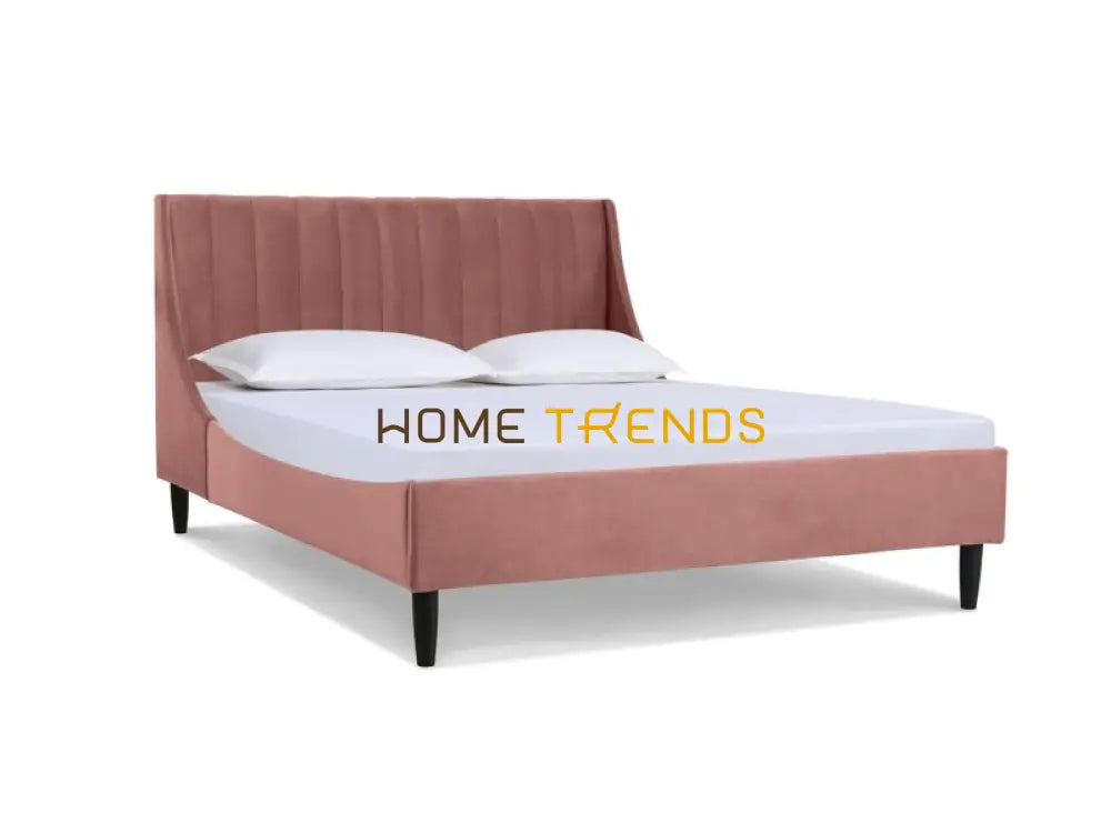 Aspen Vertical Ash Rose Pink Tufted Modern Platform Bed