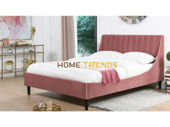 Aspen Vertical Ash Rose Pink Tufted Modern Platform Bed