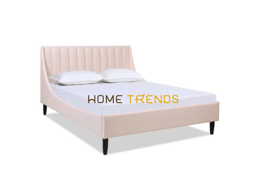 Aspen Vertical Light Blush Pink Tufted Modern Platform Bed