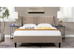 Aspen Vertical Mink Beige Tufted Modern Platform Bed