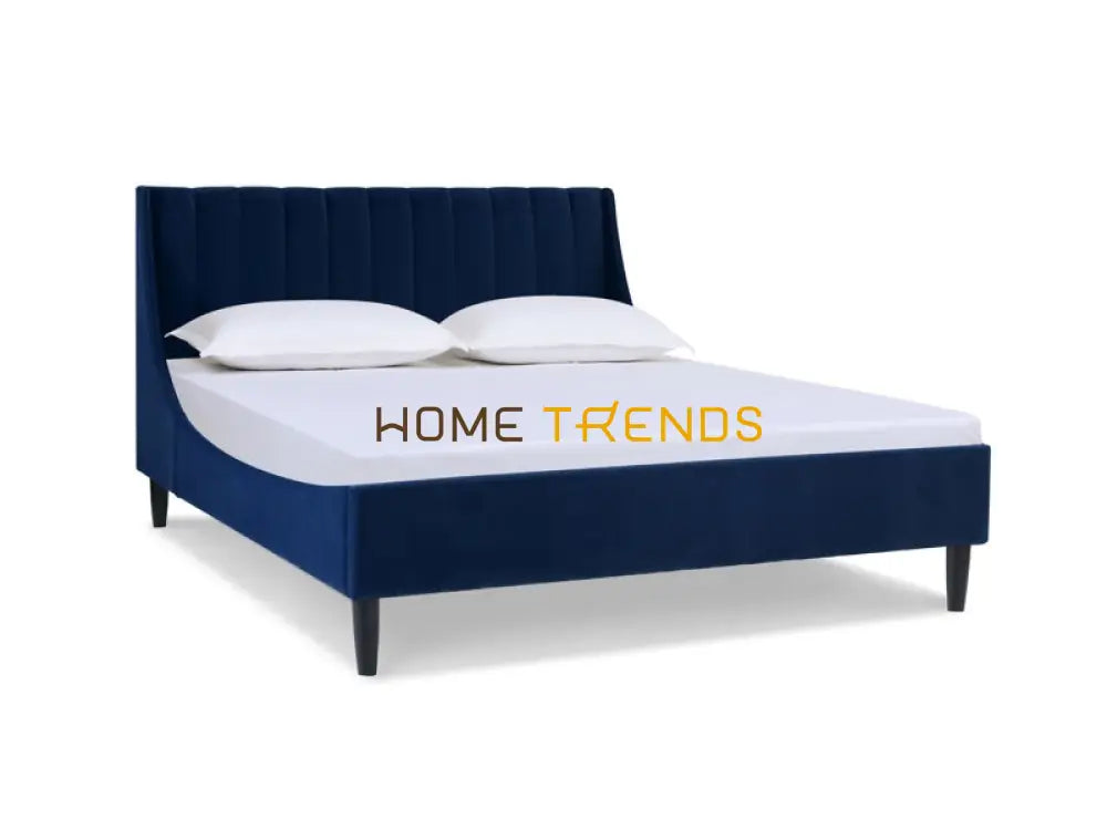 Aspen Vertical Navy Blue Tufted Modern Platform Bed