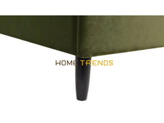 Aspen Vertical Olive Green Tufted Modern Platform Bed