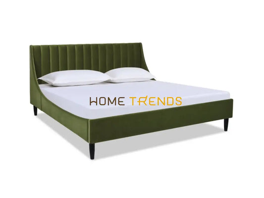 Aspen Vertical Olive Green Tufted Modern Platform Bed