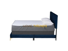 Baxton Studio Abberton Navy Blue/Gold Velvet Panel Bed