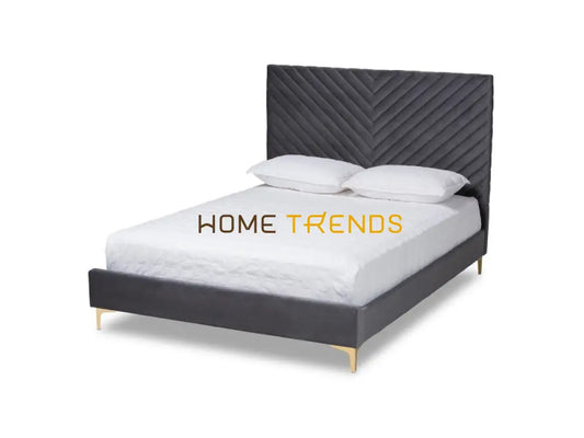 Baxton Studio Gray/Gold Fabrico Platform Bed
