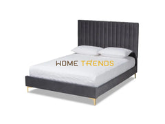 Baxton Studio Serrano Gray/Gold Platform Bed