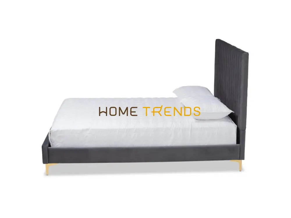 Baxton Studio Serrano Gray/Gold Platform Bed