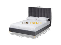 Baxton Studio Serrano Gray/Gold Platform Bed