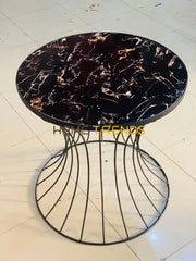 Black 20 Round Accent Table Tables