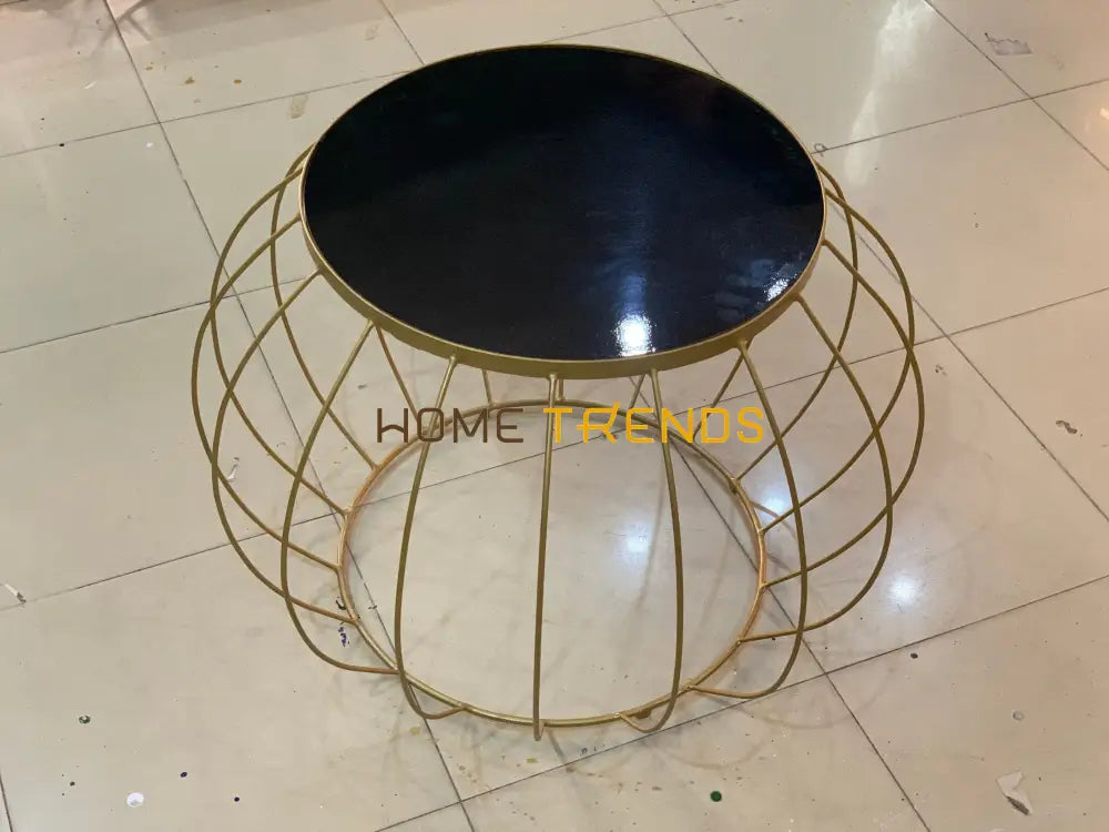 Black 24 Round Accent Table With Open Base Tables