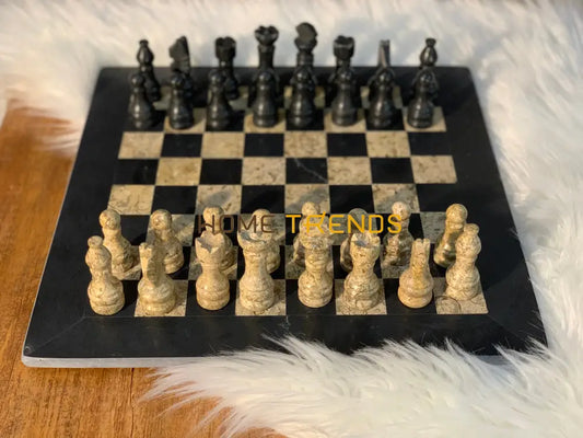 Black And Brown Onyx Large Chess Board Games