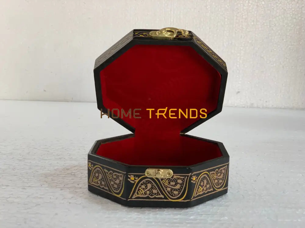 Black And Gold Octagonal Large Jewelry Box Boxes