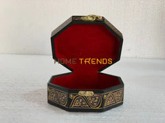 Black And Gold Octagonal Small Jewelry Box Boxes