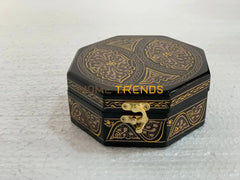 Black And Gold Octagonal Small Jewelry Box Boxes