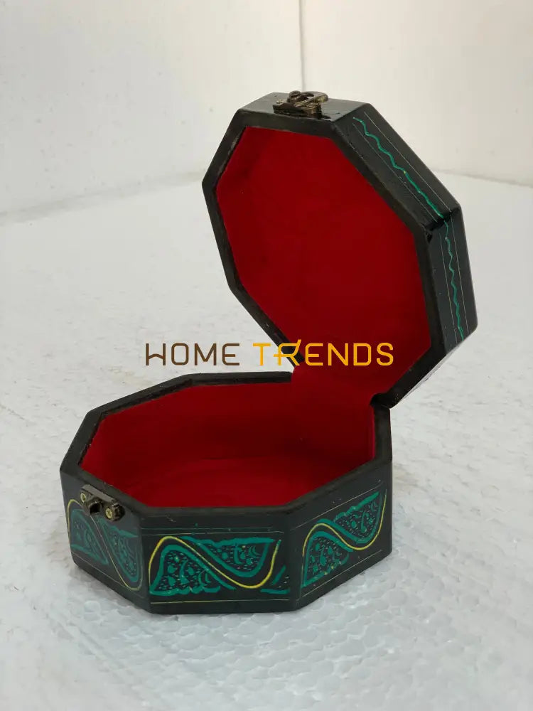 Black And Green Octagonal Small Jewelry Box Boxes