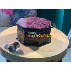 Black And Purple Live Edge Octagonal Jewelry Box Boxes