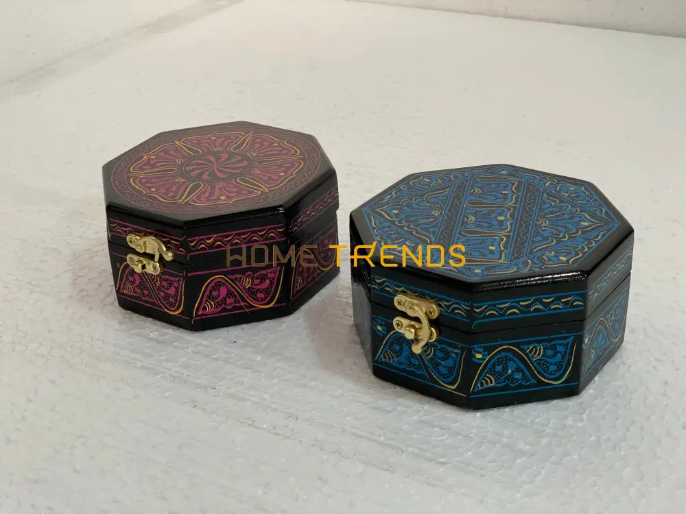 Black And Purple Octagonal Large Jewelry Box Boxes