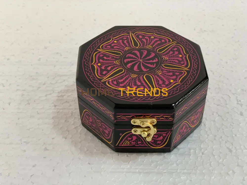Black And Purple Octagonal Small Jewelry Box Boxes