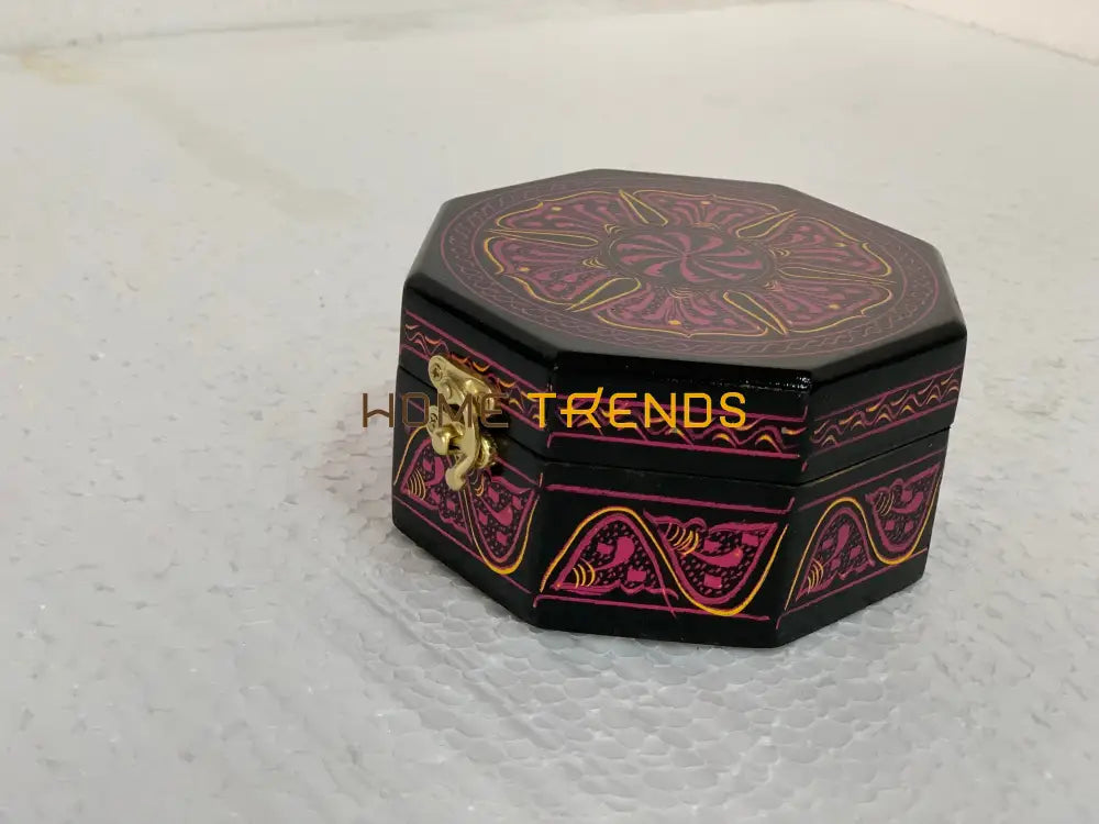 Black And Purple Octagonal Small Jewelry Box Boxes