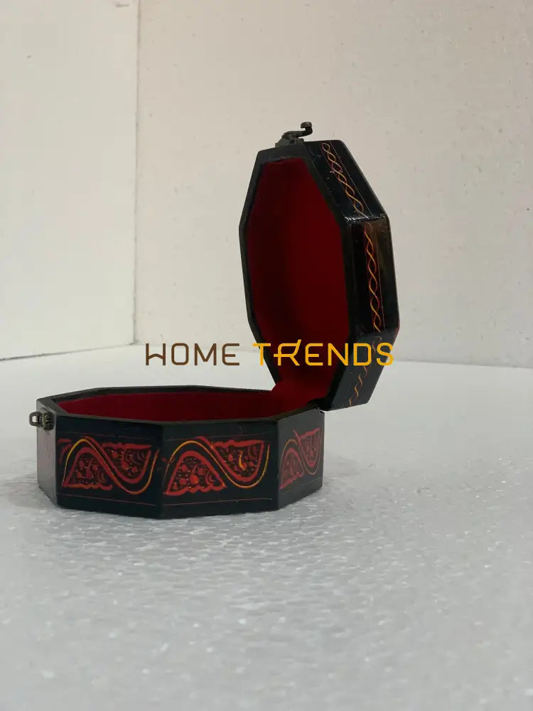 Black And Red Octagonal Small Jewelry Box Boxes
