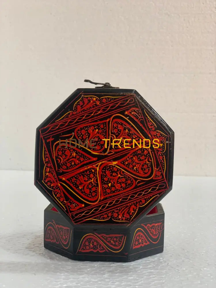 Black And Red Octagonal Small Jewelry Box Boxes