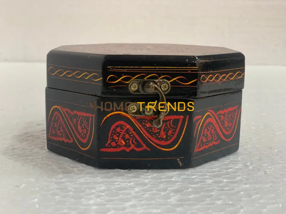 Black And Red Octagonal Small Jewelry Box Boxes