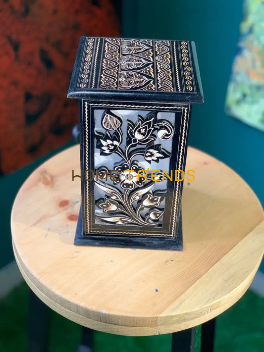 Black And White Flower Wooden Lamp Lamps