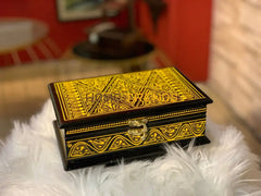 Black And Yellow Naqshi Jewelry Box Boxes