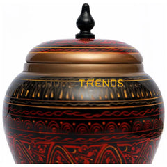 Black Red Medium Nakshi Candy Jar Jars