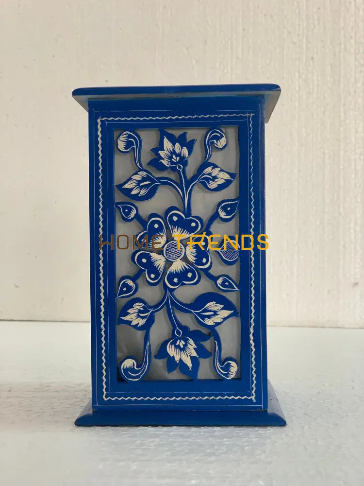 Blue And White Flower Wooden Lamp Lamps