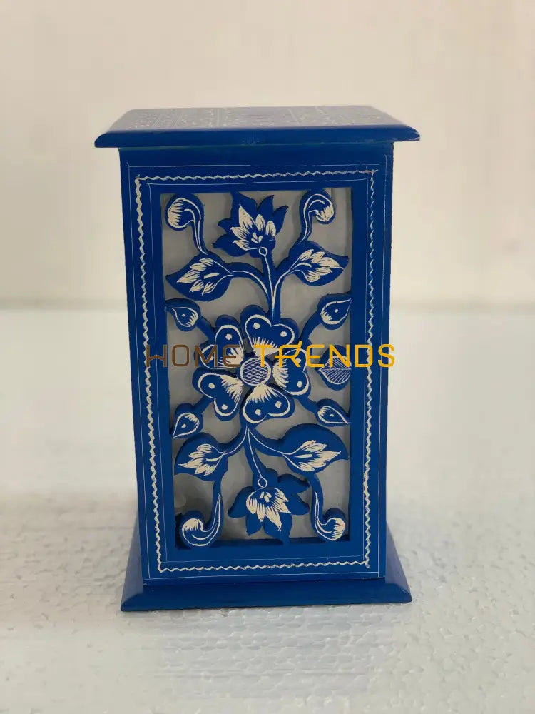 Blue And White Flower Wooden Lamp Lamps