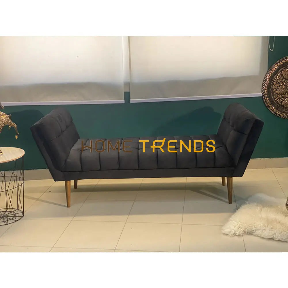 Boxpark Zinc Velvet Bench Black Benches & Stools