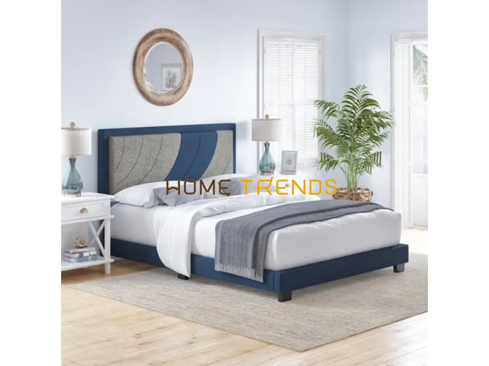 Boyd Sleep Anchor White Linen Upholstered Platform Bed