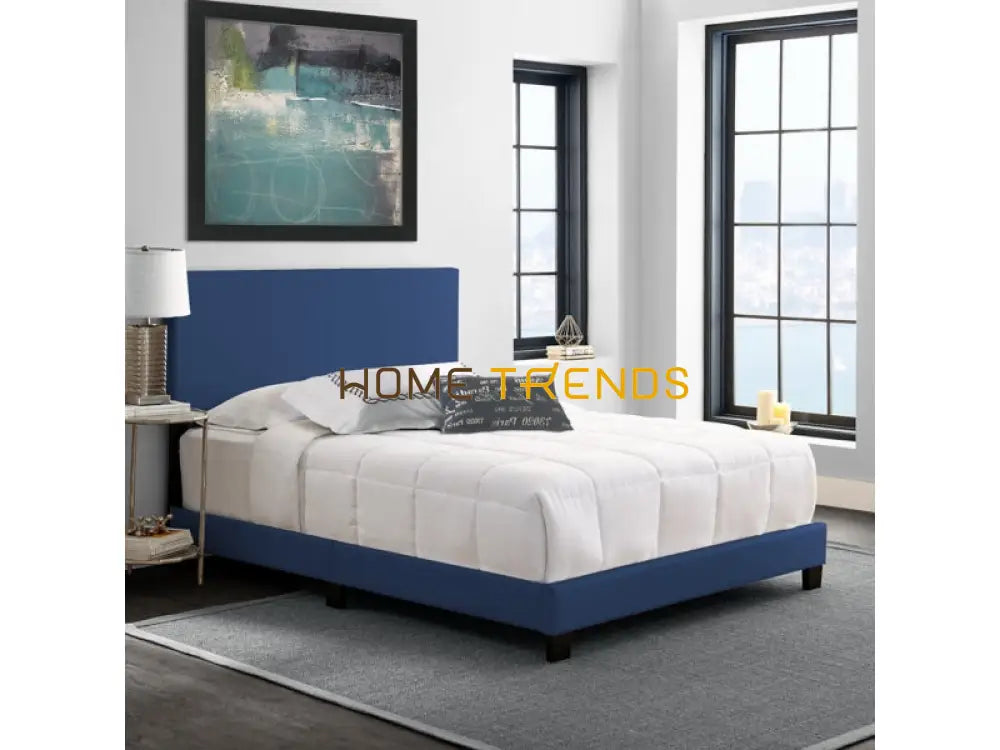 Boyd Sleep Fiona Blue Faux Leather Upholstered Platform Bed