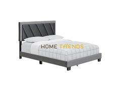 Boyd Sleep Soren Gray Faux Leather Upholstered Platform Bed