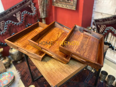 Brass Large Tray Set Serving Trays