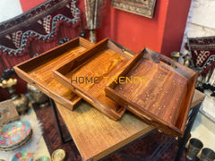 Brass Large Tray Set Serving Trays