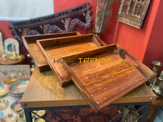 Brass Large Tray Set Serving Trays