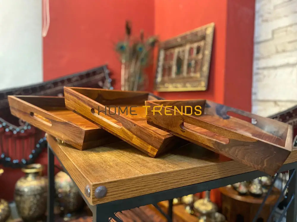 Brass Large Tray Set Serving Trays