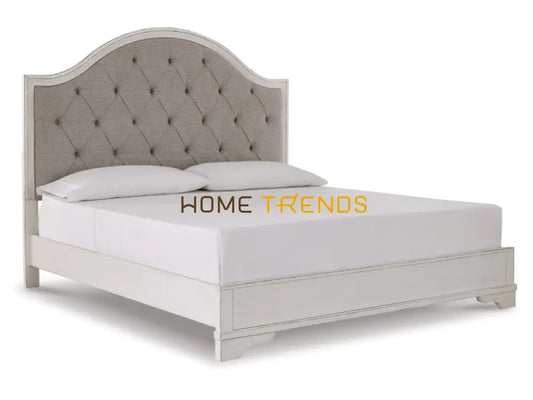 Brollyn Panel Bed with Upholstered Headboard