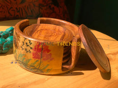 Brown Botanical Tea Coaster Sugar Pots