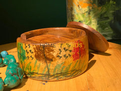 Brown Botanical Tea Coaster Sugar Pots