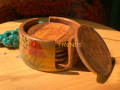 Brown Botanical Tea Coaster Sugar Pots