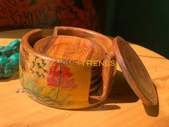 Brown Botanical Tea Coaster Sugar Pots