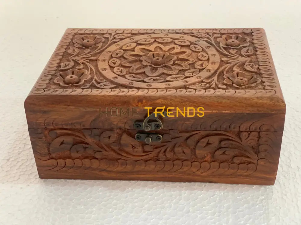 Brown Circle Flower Jewelry Box Boxes
