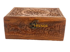 Brown Floral Design Large Jewelry Box Boxes