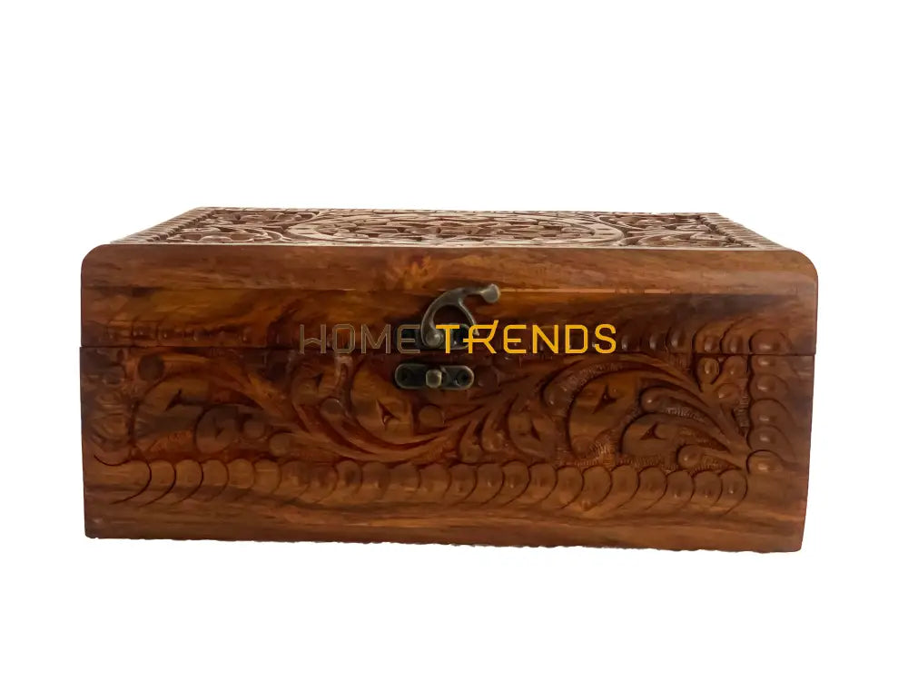 Brown Floral Design Large Jewelry Box Boxes