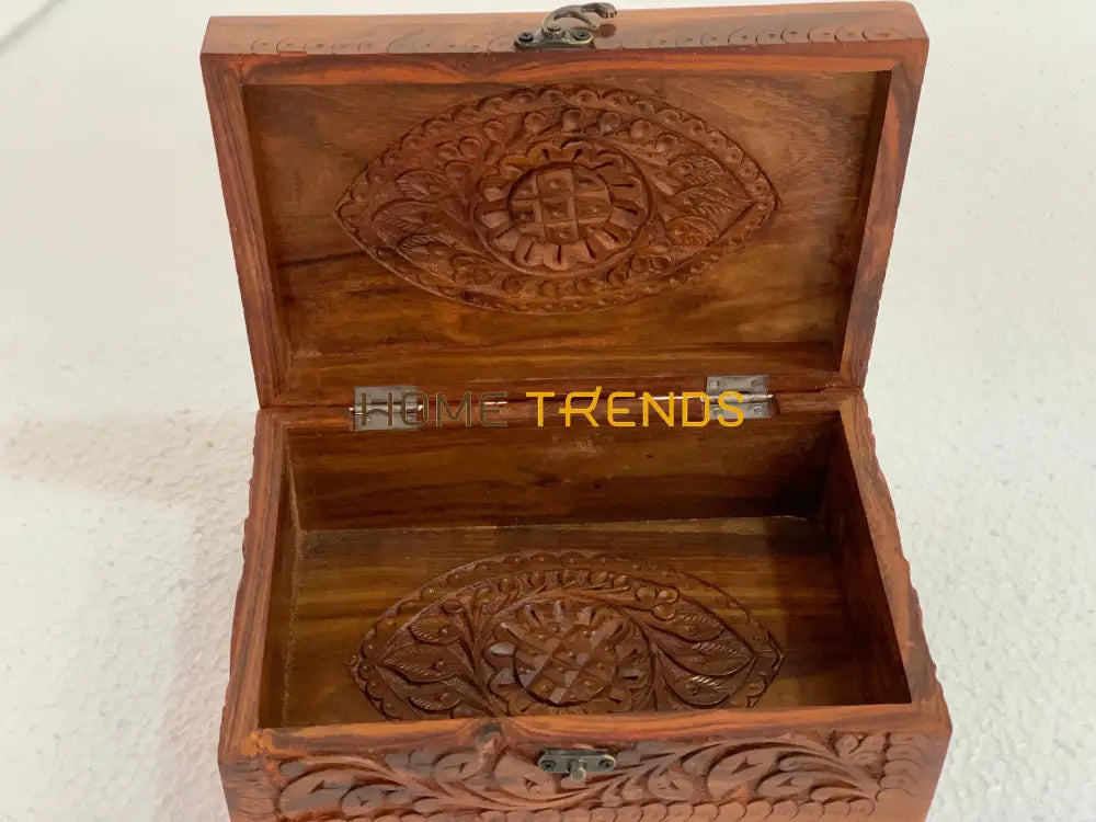 Brown Floral Eye Design Jewelry Box Boxes